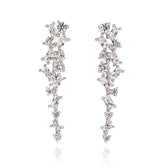 עגילים כסף שורה בגטים וזרקונים